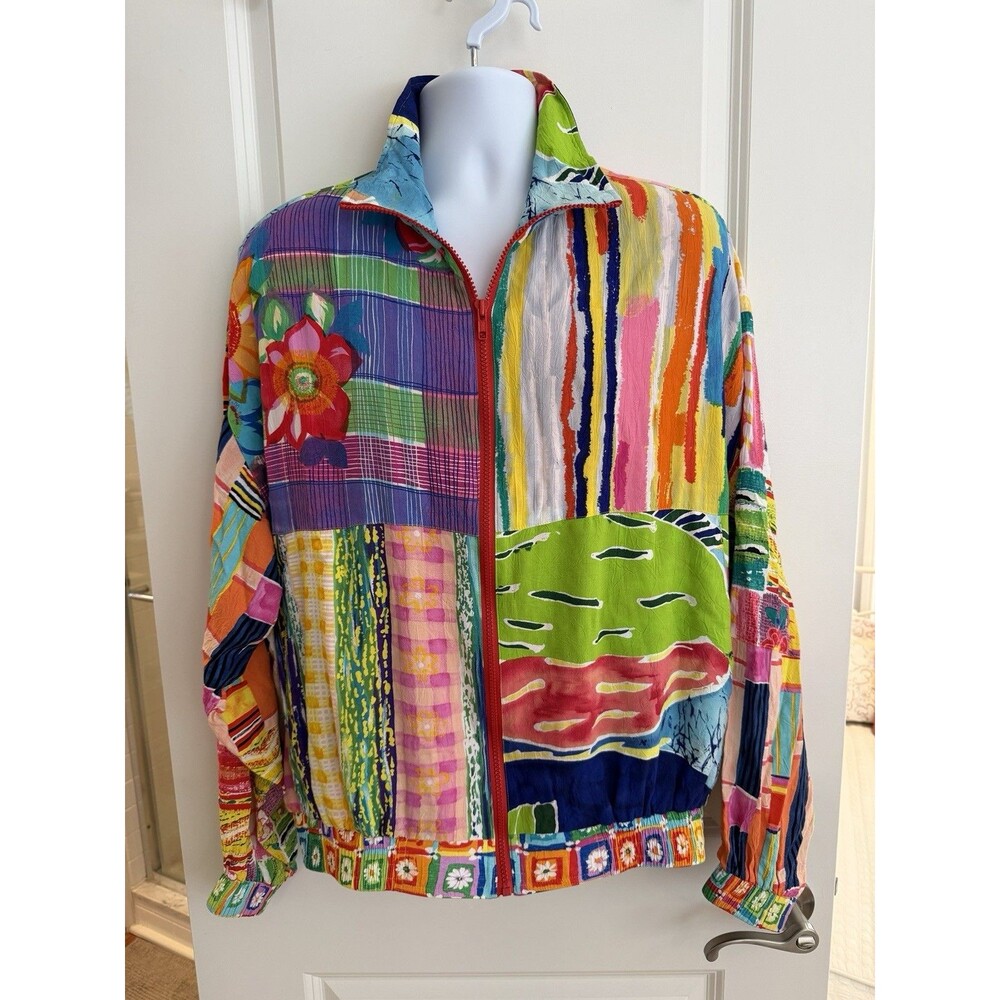 Jams World Men’s Vintage RARE “Varsity Jacket”, Multicolored Patchwork, Large